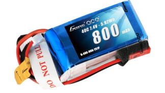 Gens ace 800mAh 7.4V 40C 2S1P Lipoバッテリー JST-SYP plug