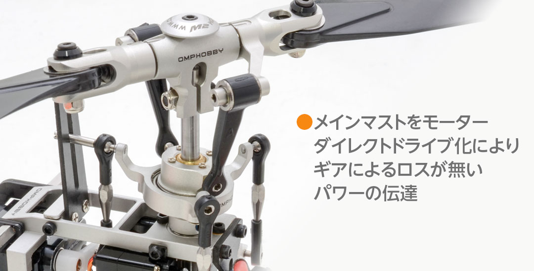 ハイテック デュアルブラシレスダイレクト3D ヘリコプター OMPHOBBY M2 OMPM2-OR