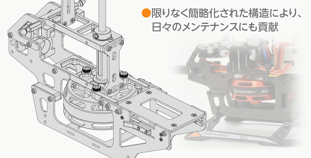 ハイテック デュアルブラシレスダイレクト3D ヘリコプター OMPHOBBY M2 OMPM2-OR